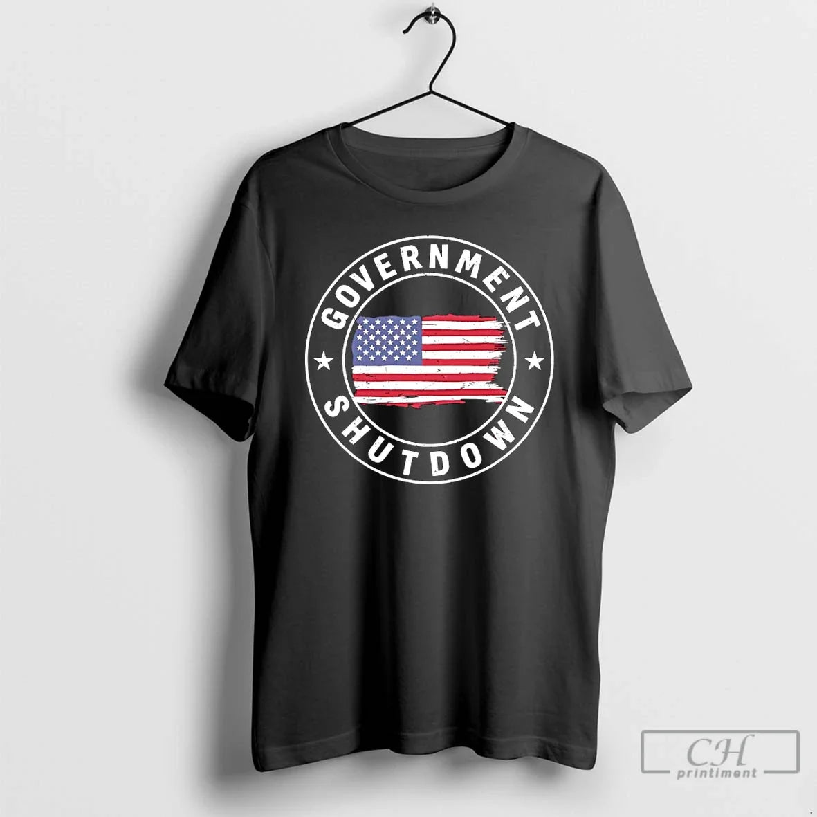 Premium Government Shutdown American Flag Logo - Adult & Kids T-Shirts, Sweatshirts & Hoodies apparel design preview 1