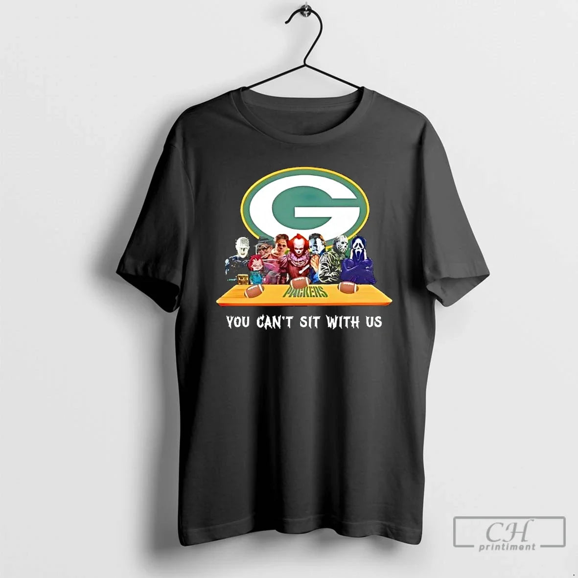 Premium Green Bay Packers Horror Movies You Cant Sit - Adult & Kids T-Shirts, Sweatshirts & Hoodies apparel design preview 1