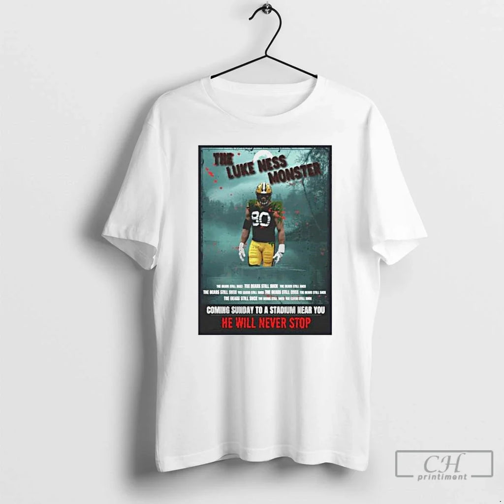 Premium Green Bay Packers The Lukas Van Ness Monster - Adult & Kids T-Shirts, Sweatshirts & Hoodies apparel design preview 1
