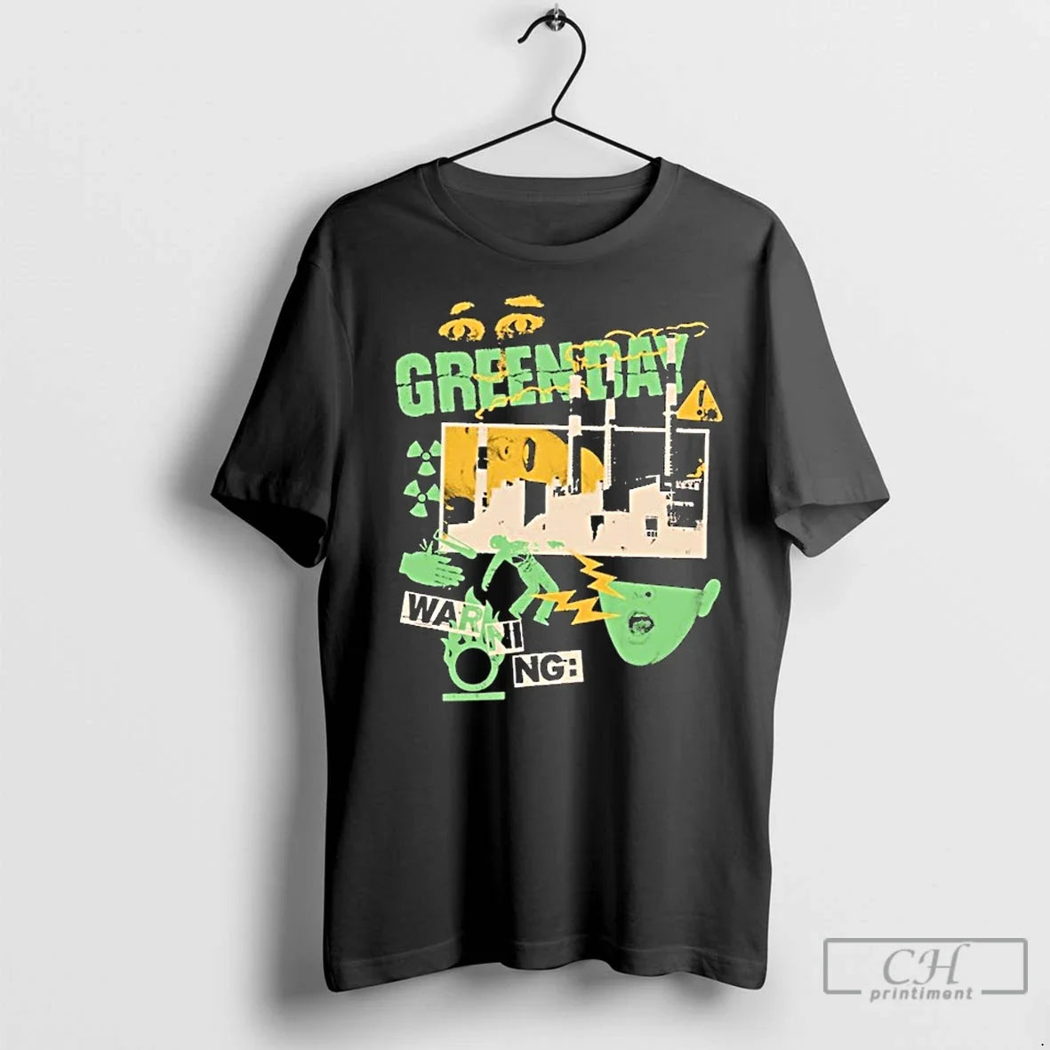 Premium Green Day Warning 25 Power Plant - Adult & Kids T-Shirts, Sweatshirts & Hoodies apparel design preview 1