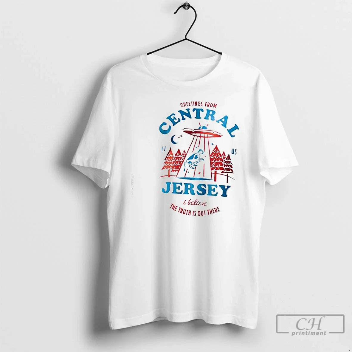Premium Greetings From Central Jersey I Believe The - Adult & Kids T-Shirts, Sweatshirts & Hoodies apparel design preview 1
