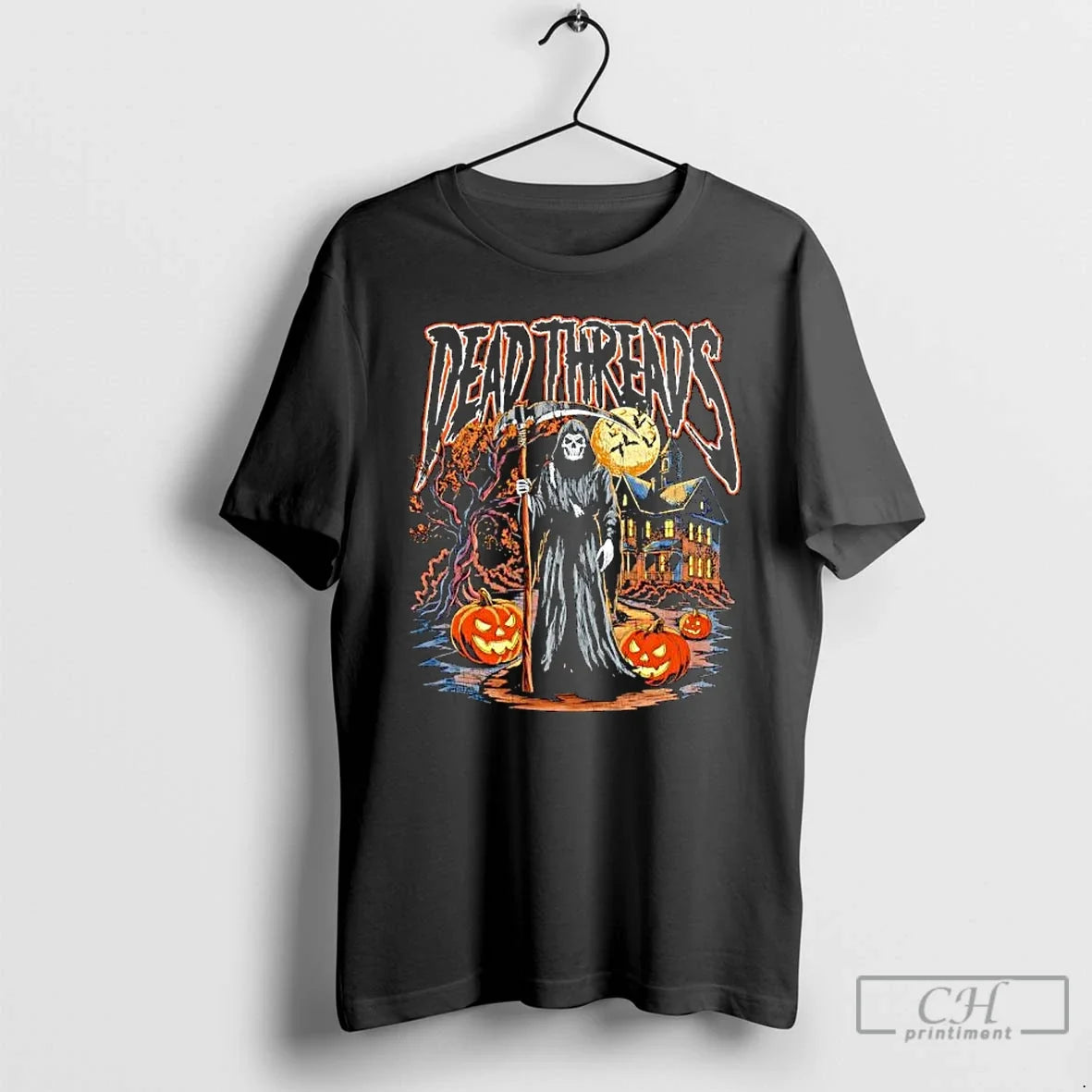 Premium Grim Reaper Dead Threads Halloween Seasons - Adult & Kids T-Shirts, Sweatshirts & Hoodies apparel design preview 1