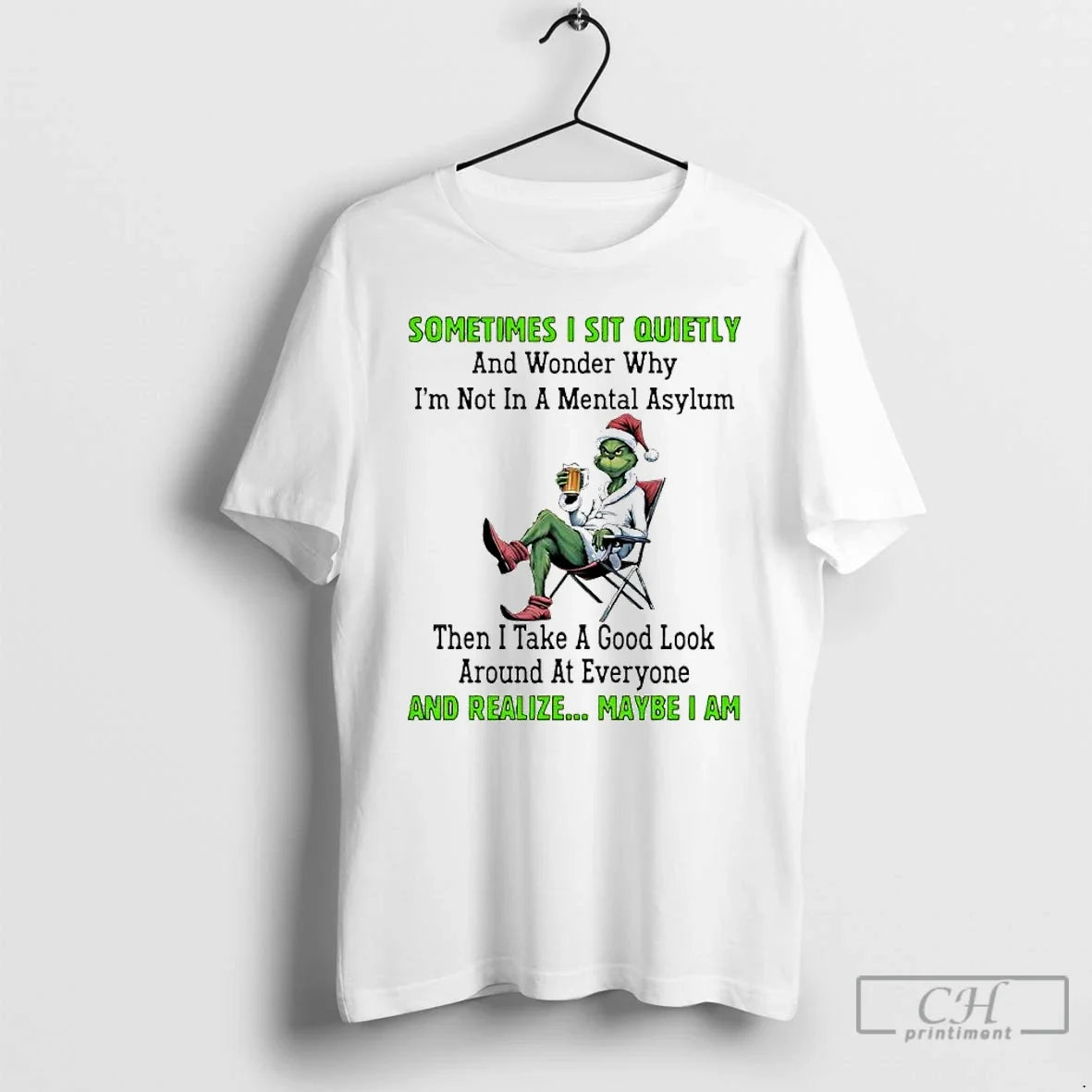 Premium Grinch Christmas Sometimes I Sit Quietly And - Adult & Kids T-Shirts, Sweatshirts & Hoodies apparel design preview 1