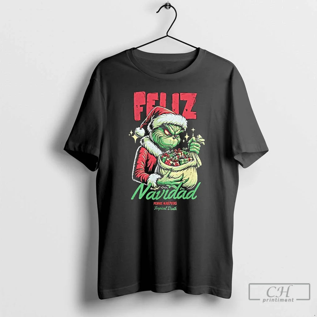 Premium Grinch Feliz Navidad Perros Hijueputas - Adult & Kids T-Shirts, Sweatshirts & Hoodies apparel design preview 1