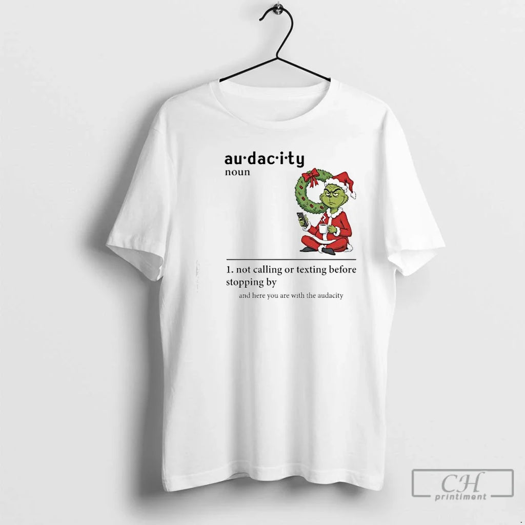 Premium Grinch Santa Au Dacity Not Calling Or Texting - Adult & Kids T-Shirts, Sweatshirts & Hoodies apparel design preview 1