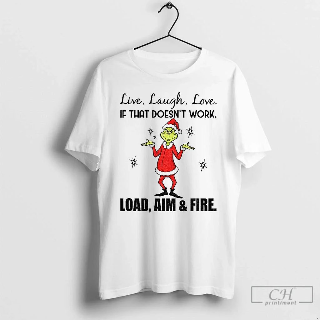 Premium Grinch Santa Hat Live Laugh Love If That - Adult & Kids T-Shirts, Sweatshirts & Hoodies apparel design preview 1