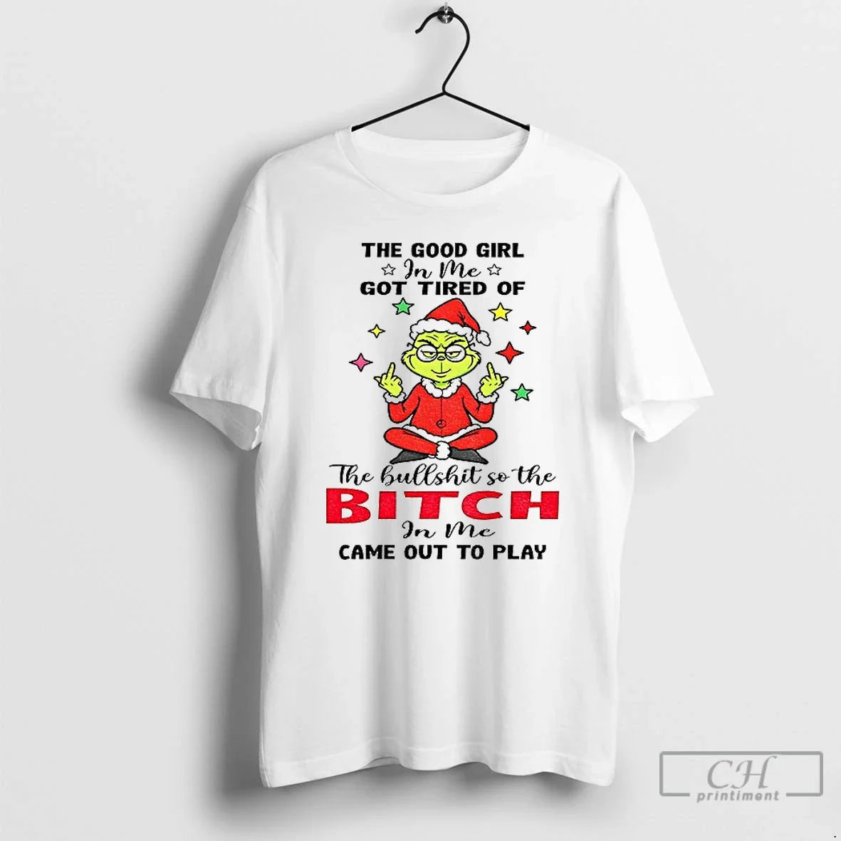 Premium Grinch Santa Hat The Good Girl In Me Got - Adult & Kids T-Shirts, Sweatshirts & Hoodies apparel design preview 1