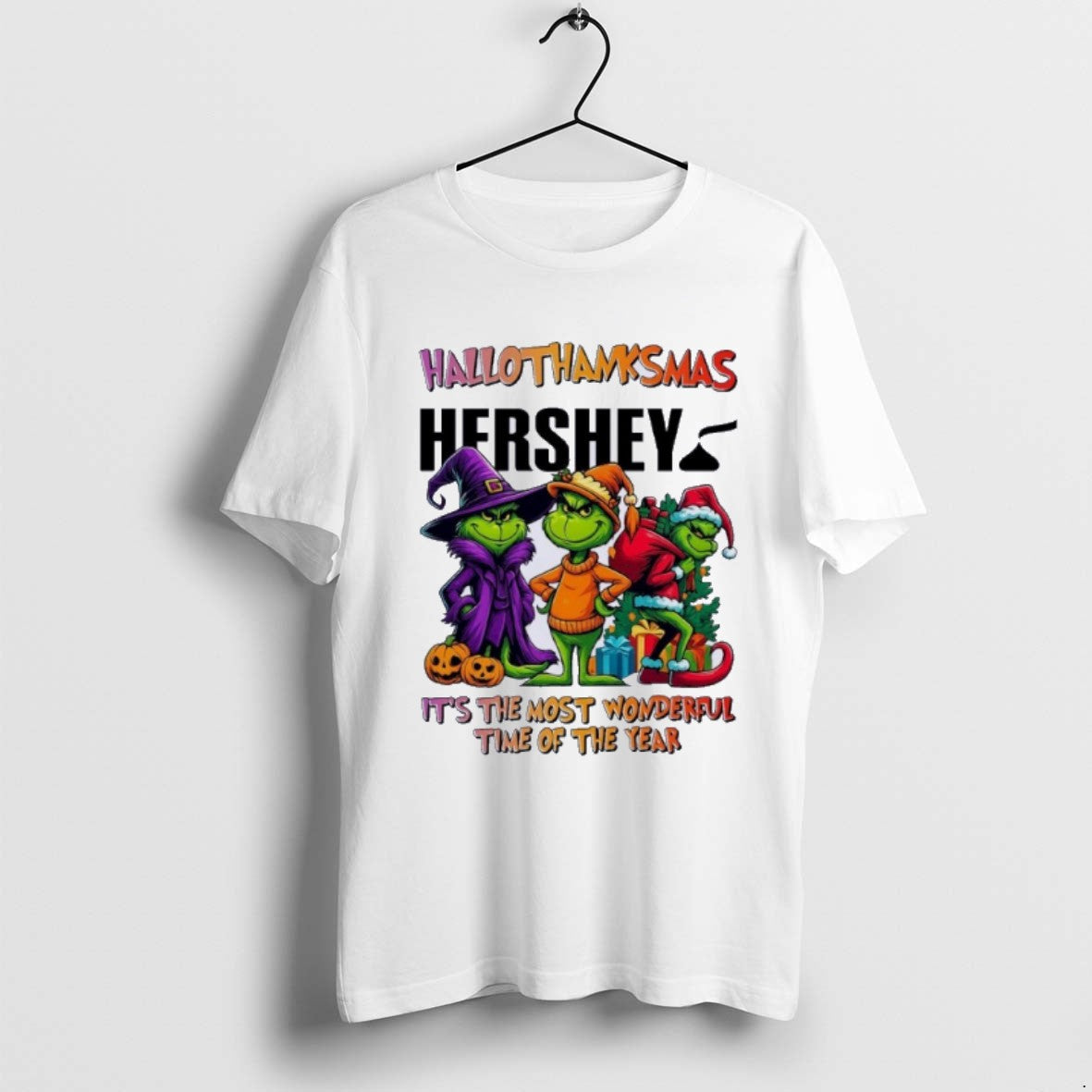 Premium Grinch X Hershey Hallothanksmas Its The Most - Adult & Kids T-Shirts, Sweatshirts & Hoodies apparel design preview 1