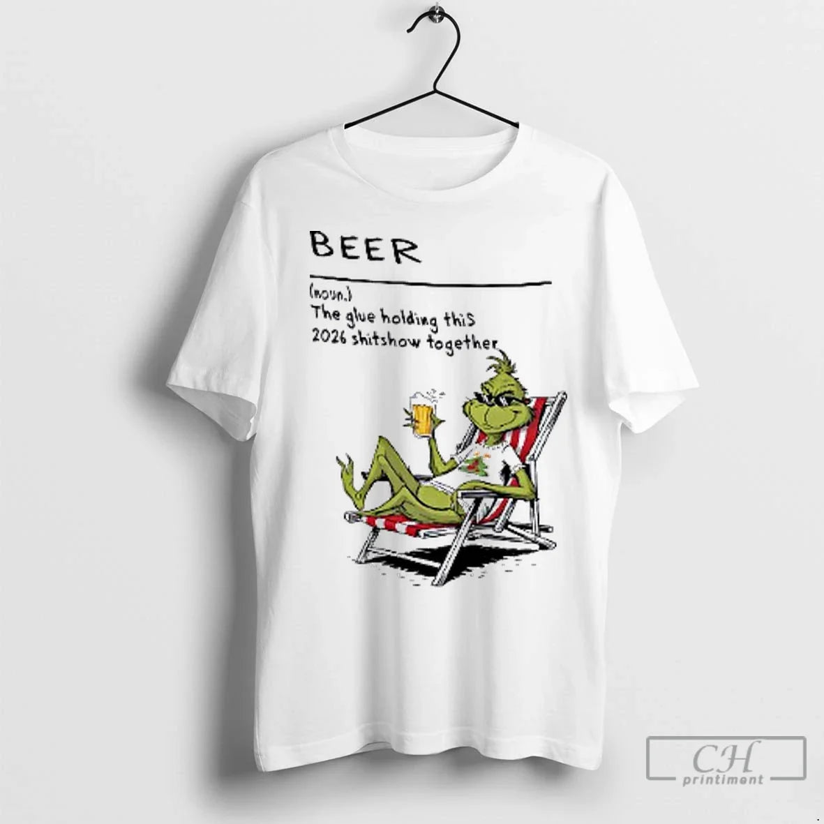 Premium Grinch Beer The Glue Holding This 2026 - Adult & Kids T-Shirts, Sweatshirts & Hoodies apparel design preview 1