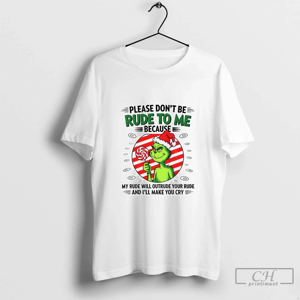 Premium Grinch Candy Please Dont Be Rude To Me - Adult & Kids T-Shirts, Sweatshirts & Hoodies apparel design preview 1