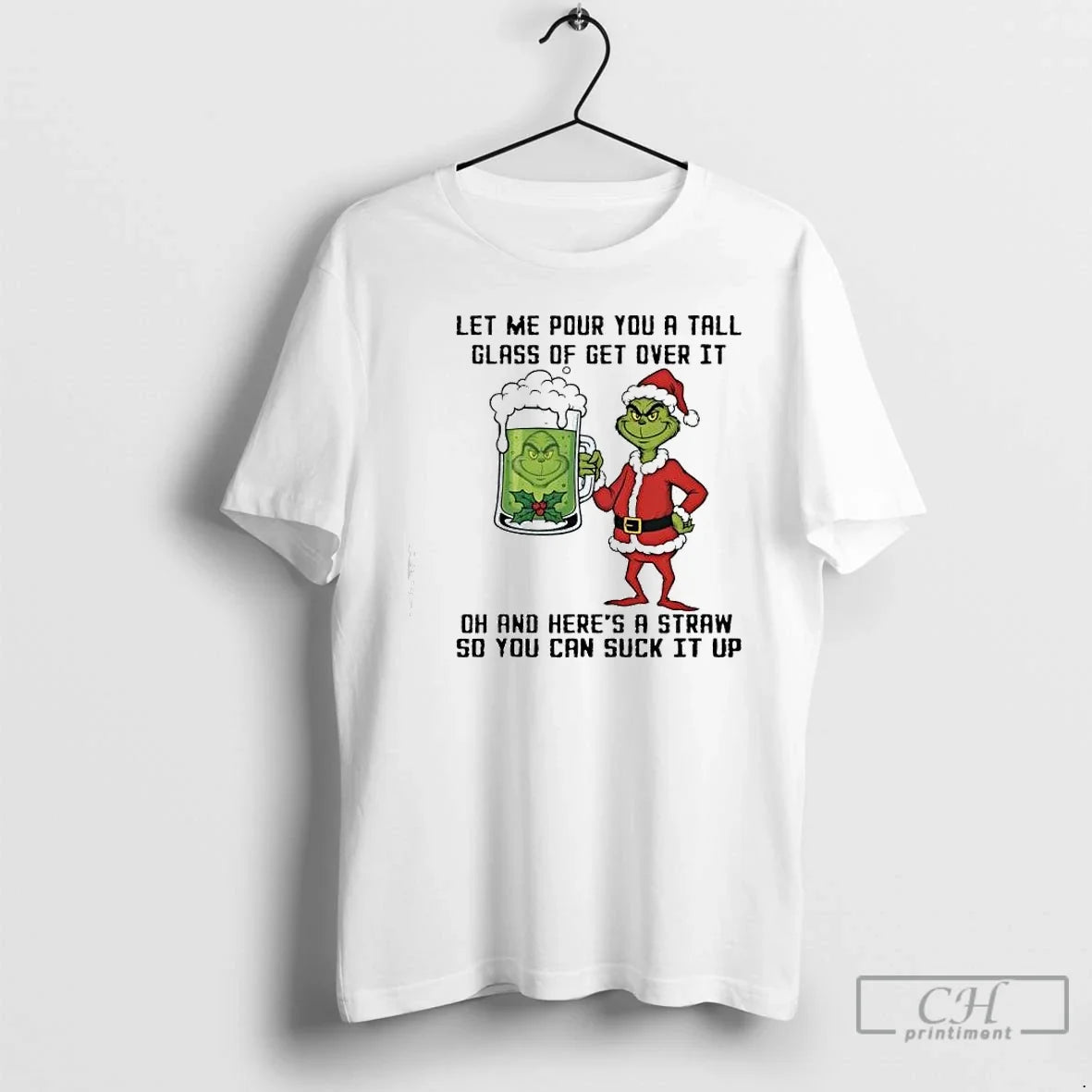 Premium Grinch Let Me Pour You A Tall Glass Of Get - Adult & Kids T-Shirts, Sweatshirts & Hoodies apparel design preview 1