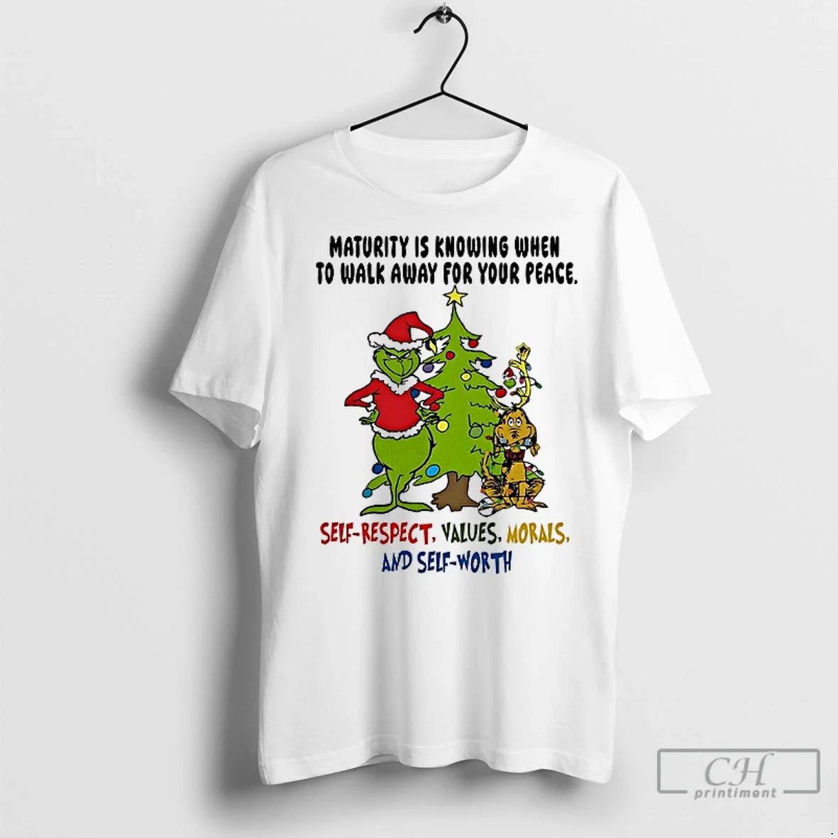 Premium Grinch Maturity Is Knowing When To Walk Away - Adult & Kids T-Shirts, Sweatshirts & Hoodies apparel design preview 1