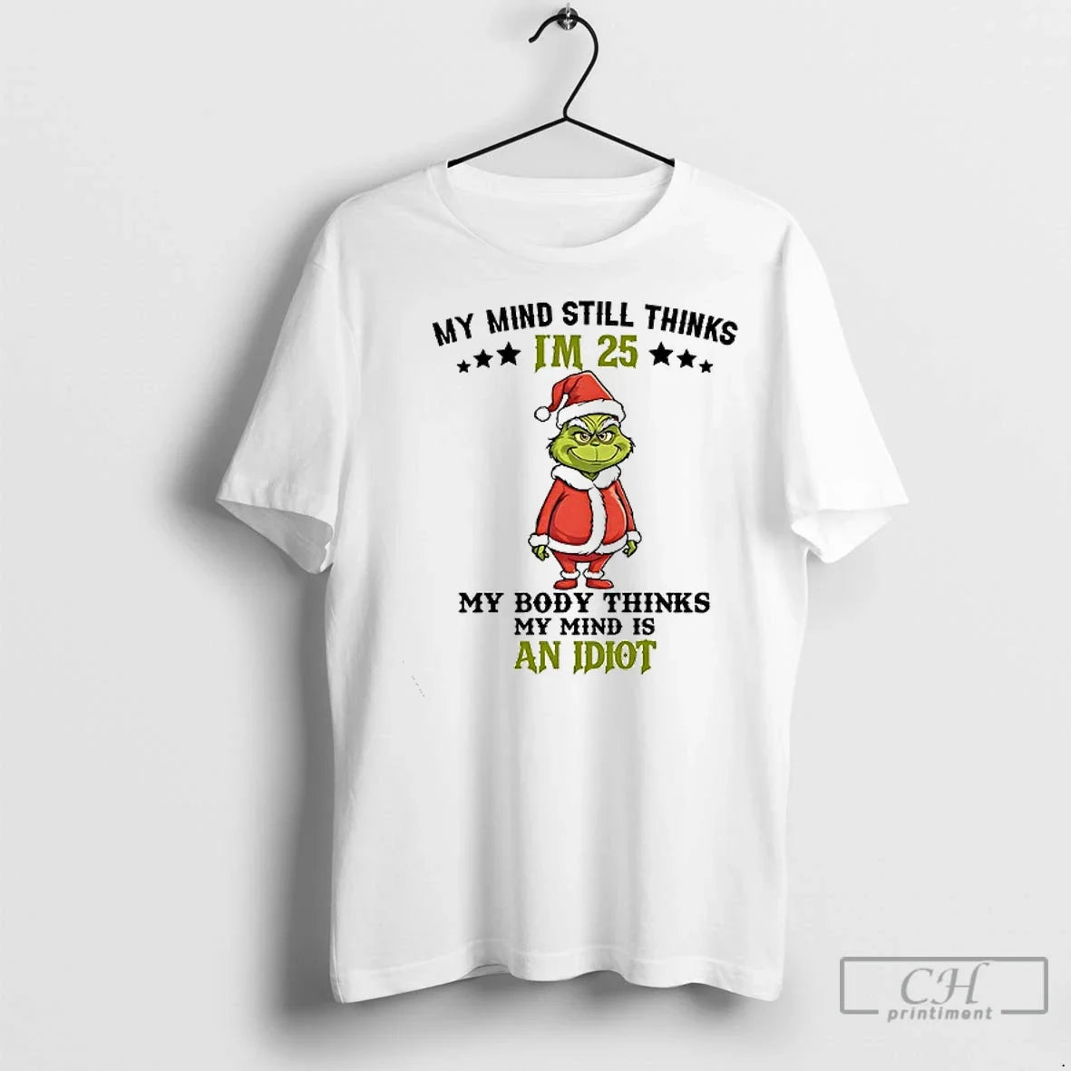Premium Grinch My Mind Still Im 25 Thinks Body Is An - Adult & Kids T-Shirts, Sweatshirts & Hoodies apparel design preview 1