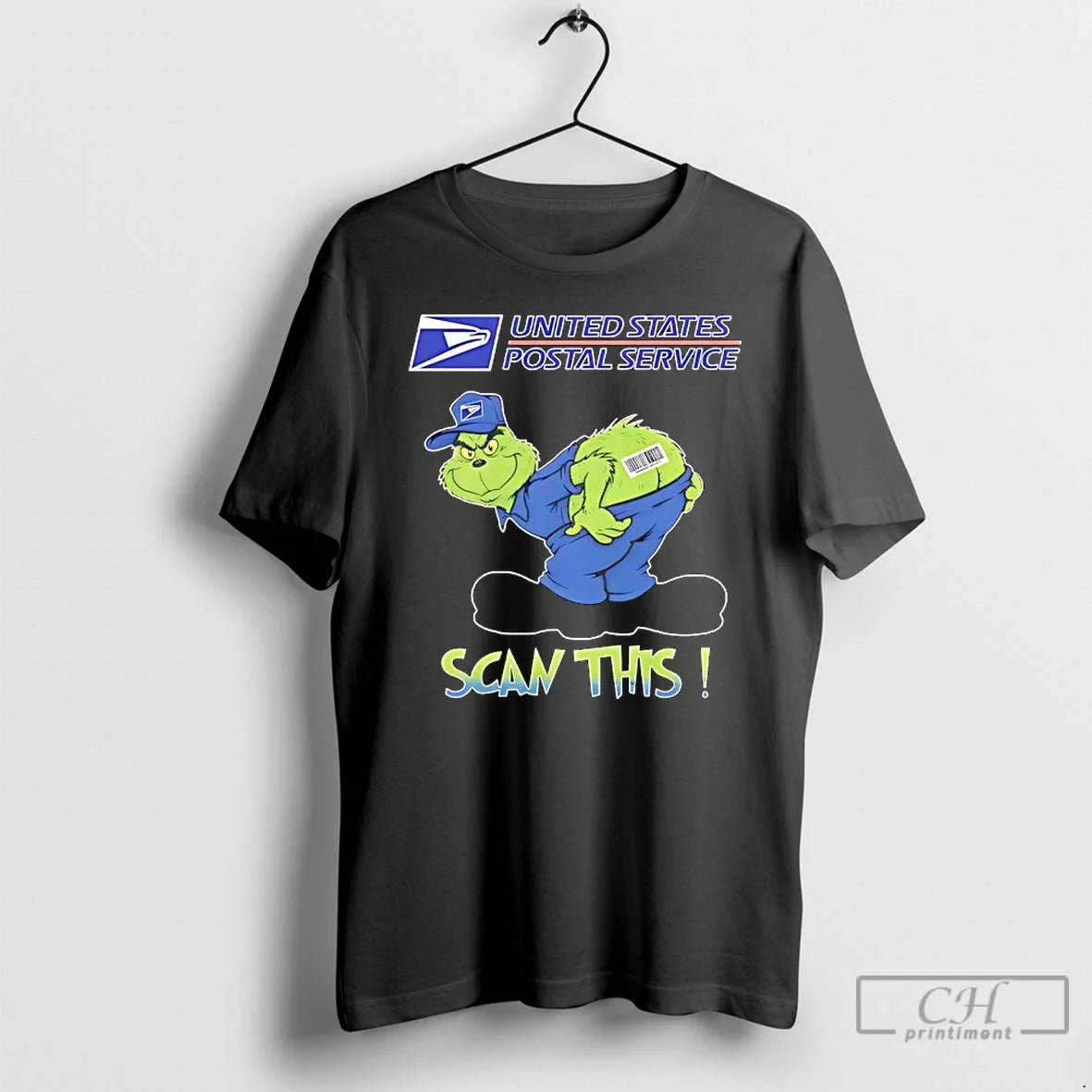 Premium Grinch Vs United States Postal Service Scan - Adult & Kids T-Shirts, Sweatshirts & Hoodies apparel design preview 1