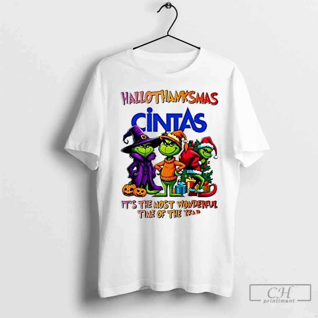 Premium Grinch X Cintas Its The Most Wonderful Time - Adult & Kids T-Shirts, Sweatshirts & Hoodies apparel design preview 1