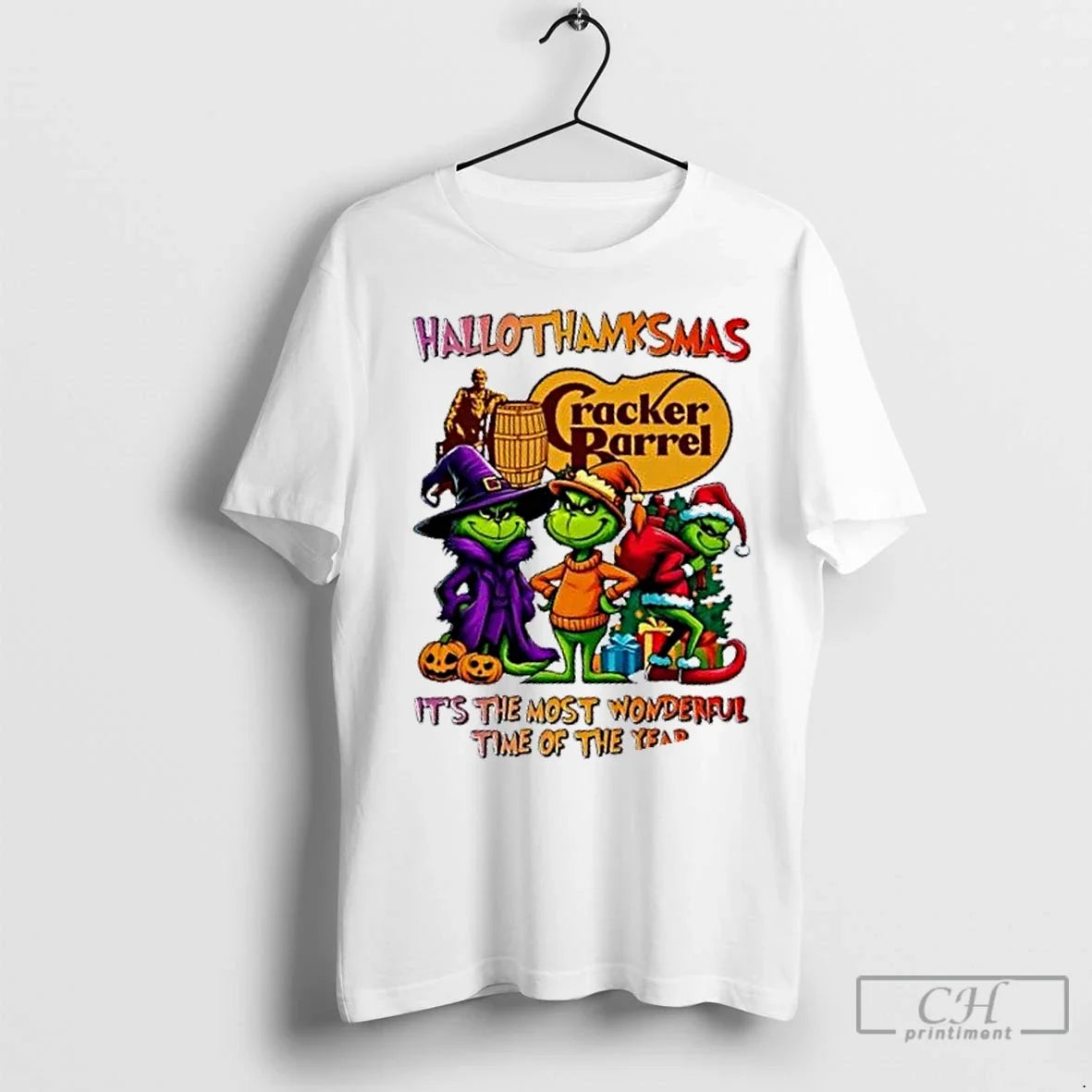 Premium Grinch X Cracker Barrel Its The Most - Adult & Kids T-Shirts, Sweatshirts & Hoodies apparel design preview 1