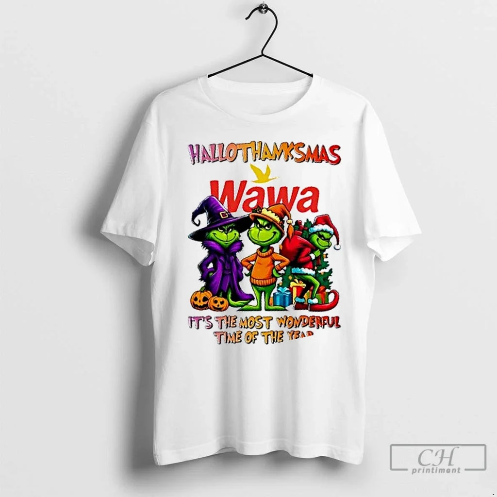 Premium Grinch X Wawa Its The Most Wonderful Time Of - Adult & Kids T-Shirts, Sweatshirts & Hoodies apparel design preview 1