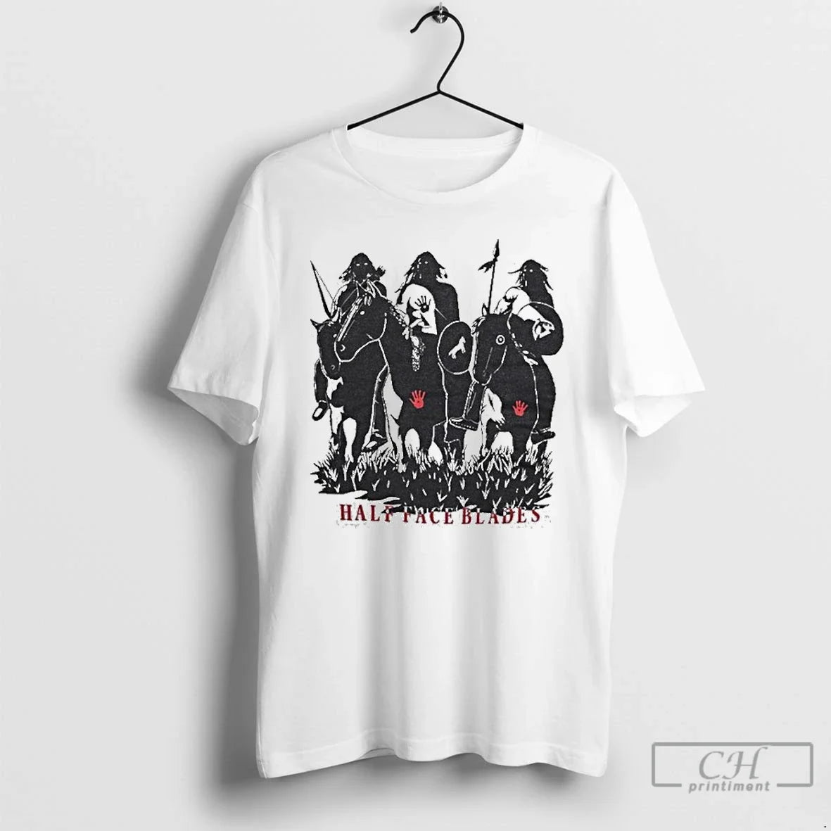 Premium Half Face Blades War Party - Adult & Kids T-Shirts, Sweatshirts & Hoodies apparel design preview 1