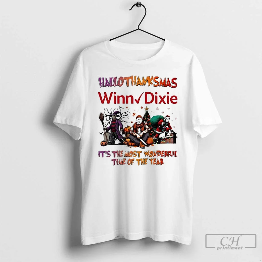 Premium Hallothanksmas Characters Vs Winn Dixie Its - Adult & Kids T-Shirts, Sweatshirts & Hoodies apparel design preview 1