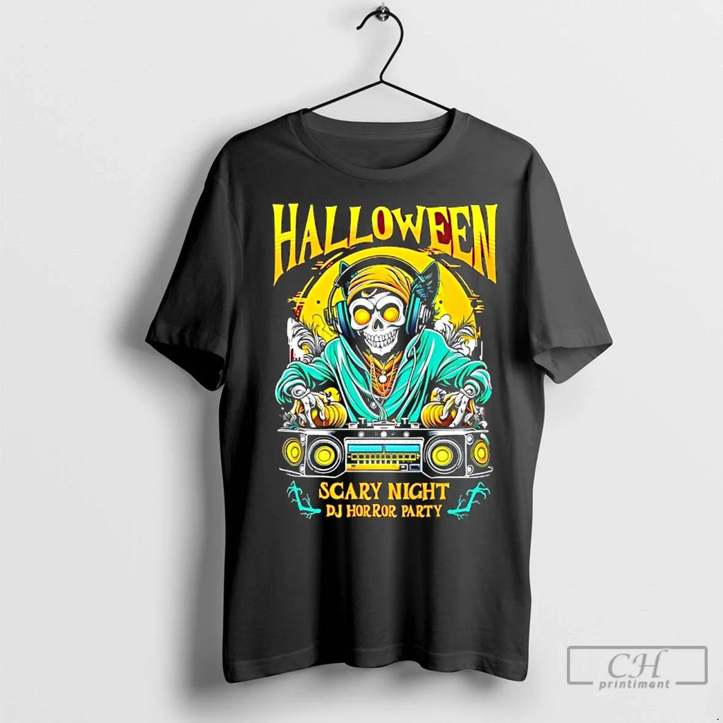 Premium Halloween Dj Horror Scary Night Party - Adult & Kids T-Shirts, Sweatshirts & Hoodies apparel design preview 1