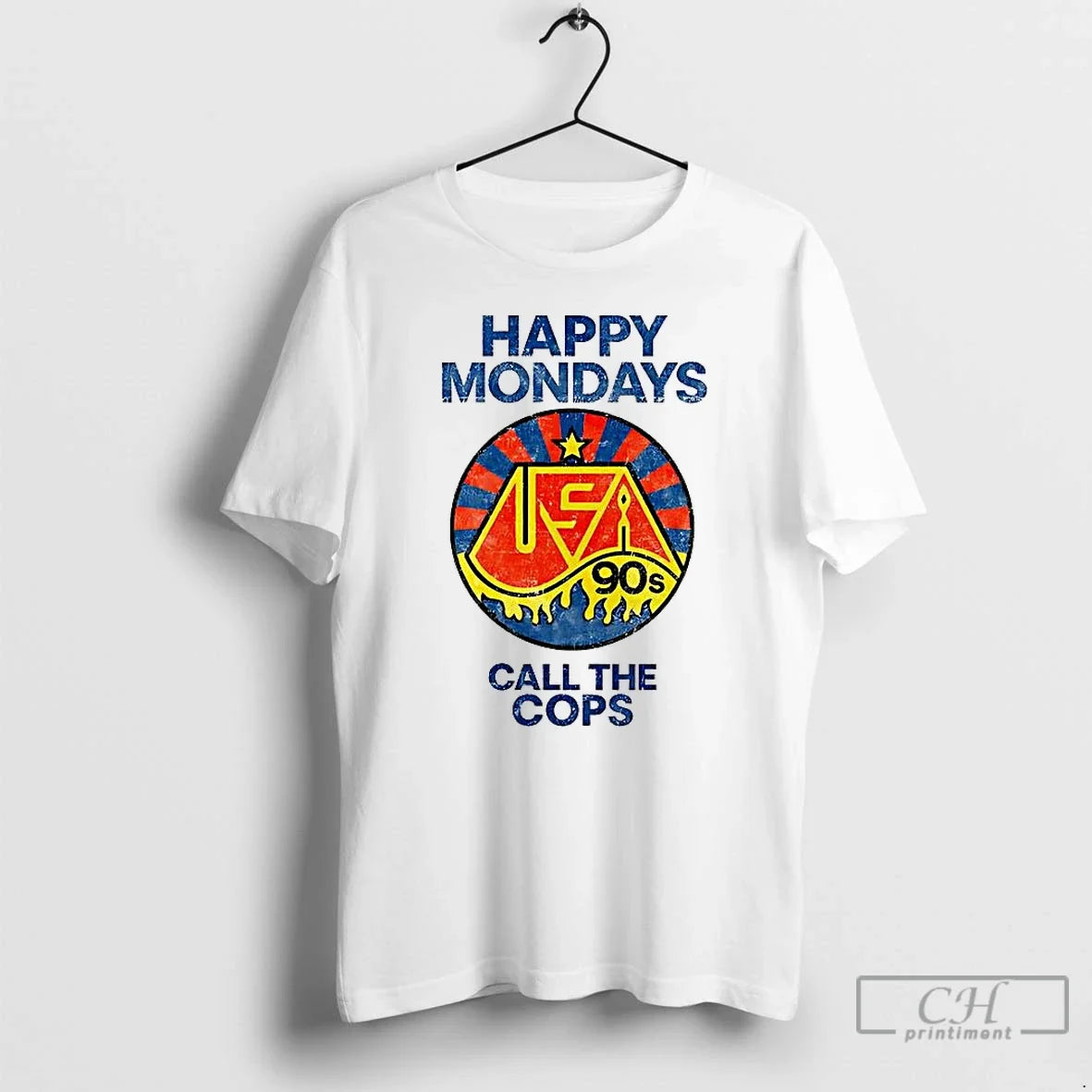 Premium Happy Mondays Call The Cops - Adult & Kids T-Shirts, Sweatshirts & Hoodies apparel design preview 1