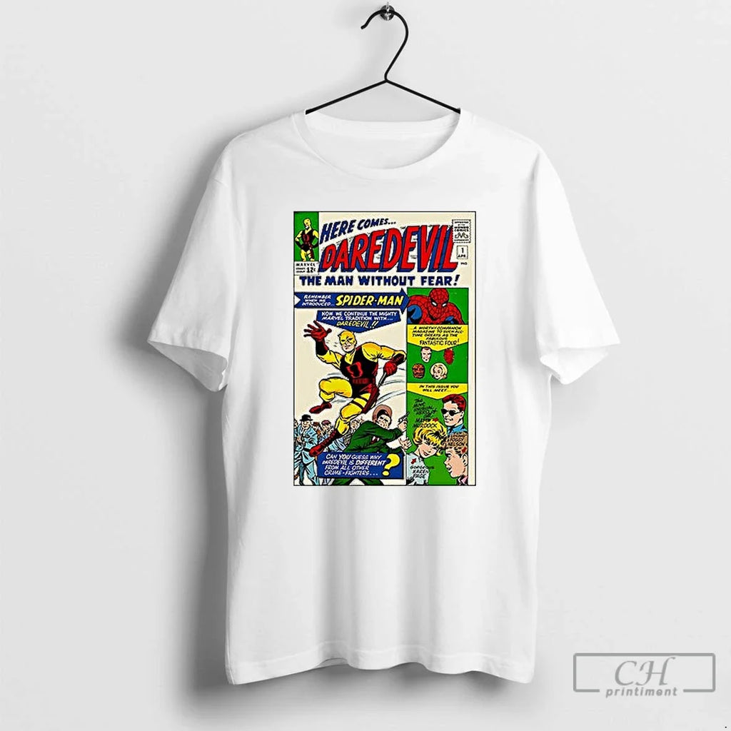 Premium Here Comes Daredevil The Man Without Fear - Adult & Kids T-Shirts, Sweatshirts & Hoodies apparel design preview 1
