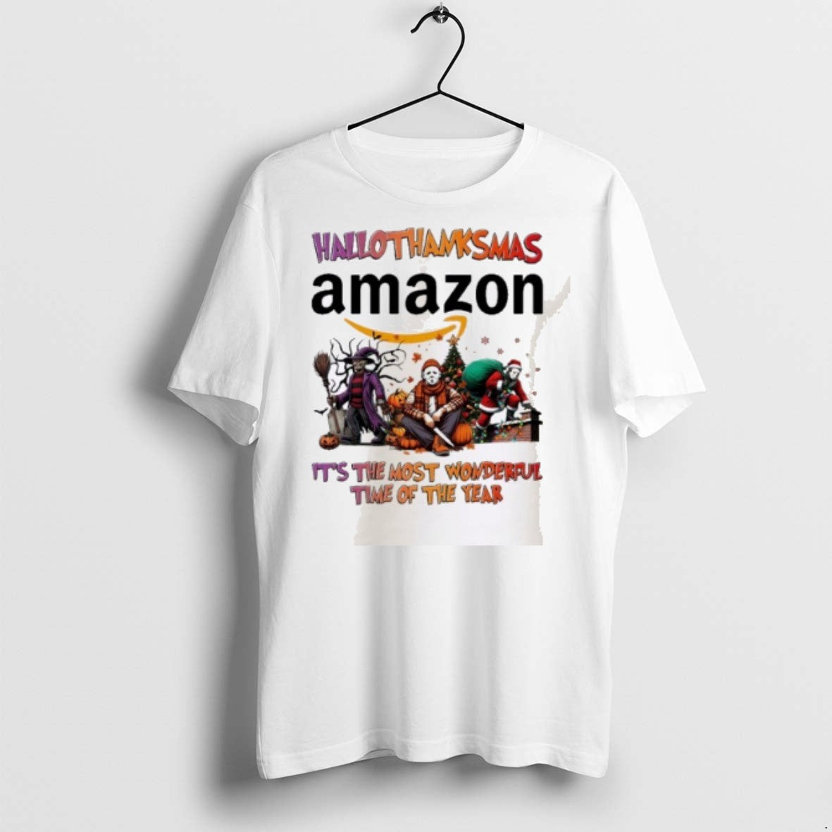 Premium Horror Character X Amazon Hallothanksmas Its - Adult & Kids T-Shirts, Sweatshirts & Hoodies apparel design preview 1