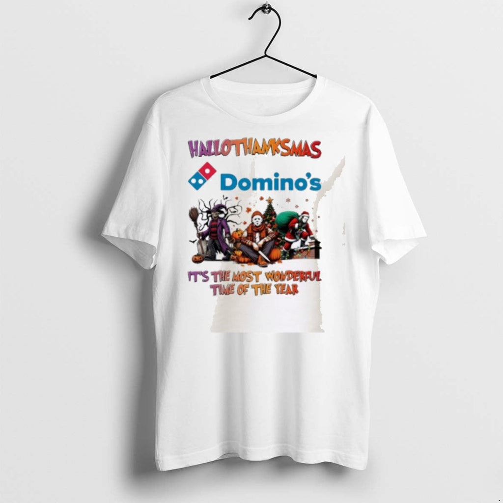 Premium Horror Character X Dominos Hallothanksmas Its - Adult & Kids T-Shirts, Sweatshirts & Hoodies apparel design preview 1
