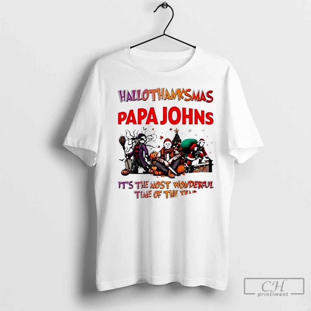 Premium Horror Movies X Papa Johns Pizz Its The Most - Adult & Kids T-Shirts, Sweatshirts & Hoodies apparel design preview 1