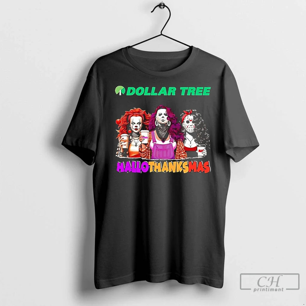 Premium Horror Girls Dollar Tree Hallothanksmas - Adult & Kids T-Shirts, Sweatshirts & Hoodies apparel design preview 1