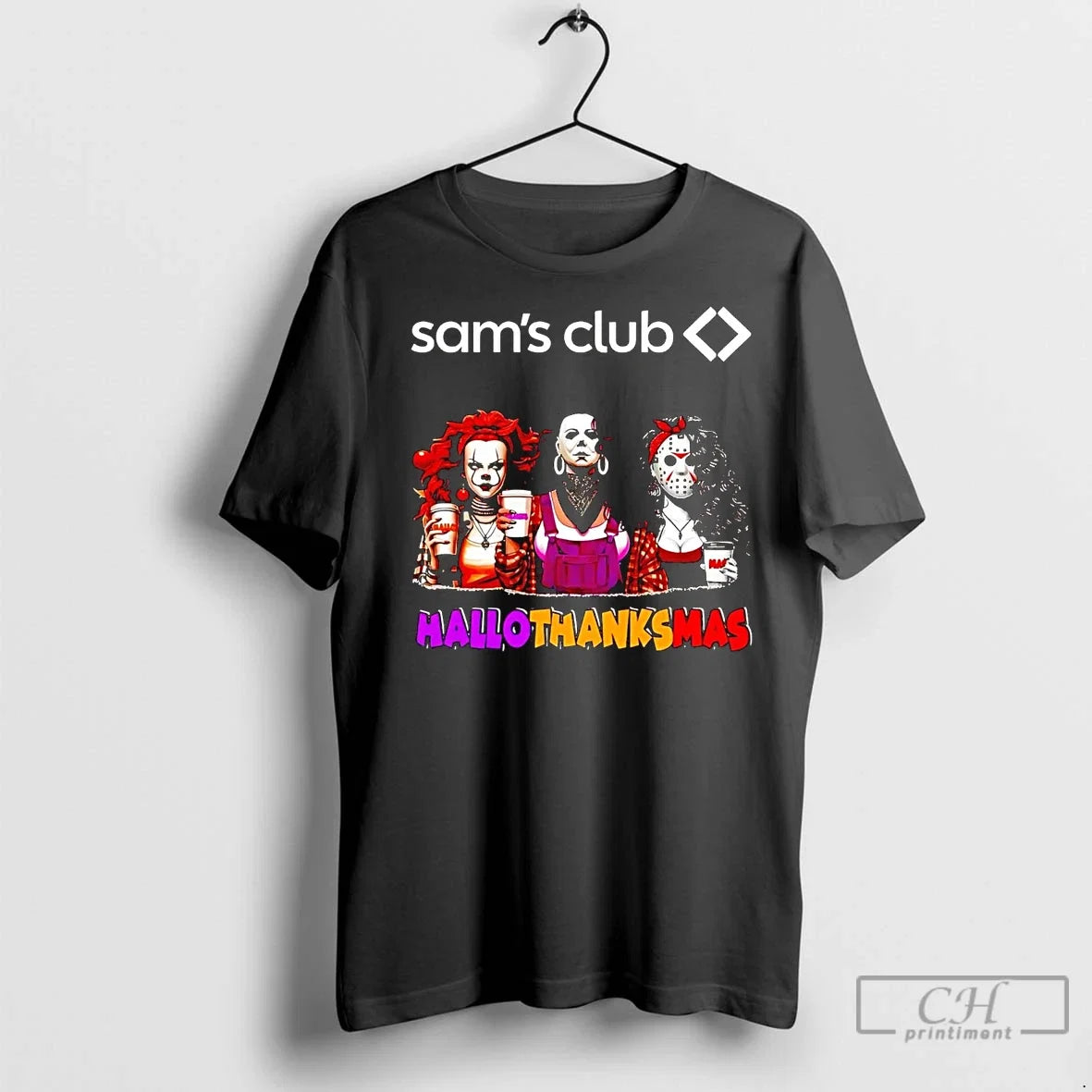 Premium Horror Girls Sams Club Hallothanksmas - Adult & Kids T-Shirts, Sweatshirts & Hoodies apparel design preview 1