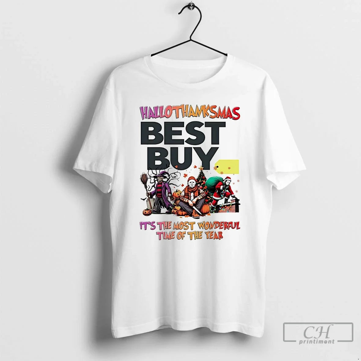 Premium Horror Movies Best Buy Hallothanksmas Its The - Adult & Kids T-Shirts, Sweatshirts & Hoodies apparel design preview 1