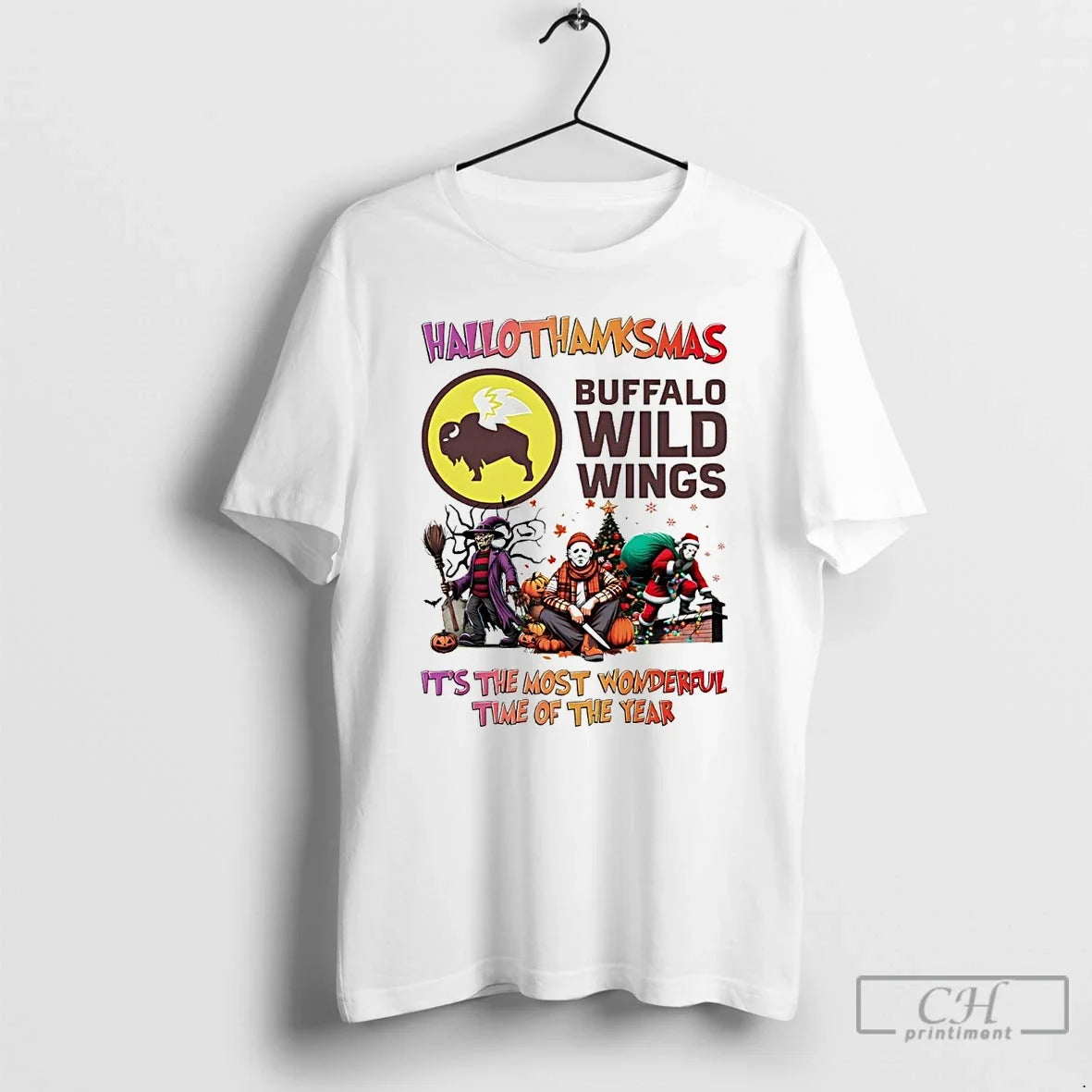 Premium Horror Movies Buffalo Wild Wings - Adult & Kids T-Shirts, Sweatshirts & Hoodies apparel design preview 1