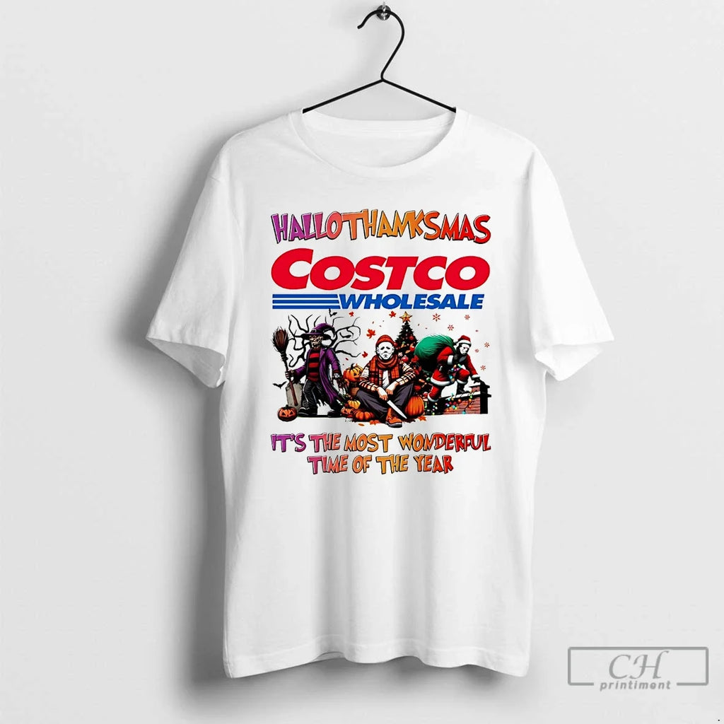 Premium Horror Movies Costco Wholesale Hallothanksmas - Adult & Kids T-Shirts, Sweatshirts & Hoodies apparel design preview 1