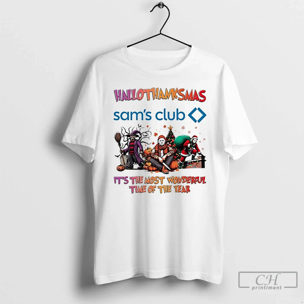 Premium Horror Movies Sams Club Hallothanksmas Its - Adult & Kids T-Shirts, Sweatshirts & Hoodies apparel design preview 1