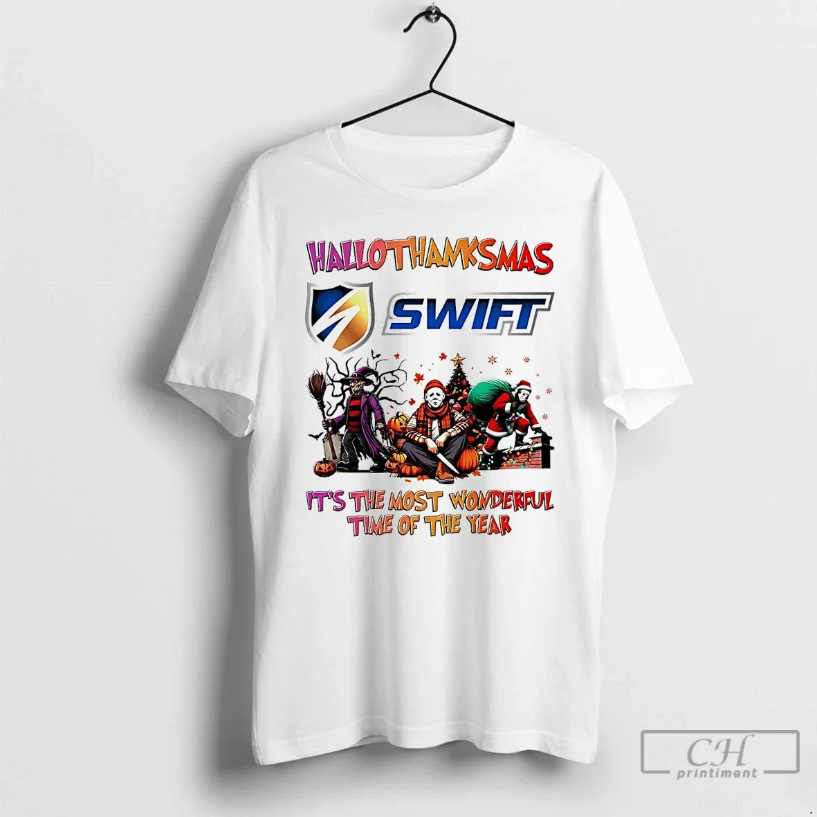Premium Horror Movies Swift Hallothanksmas Its The - Adult & Kids T-Shirts, Sweatshirts & Hoodies apparel design preview 1