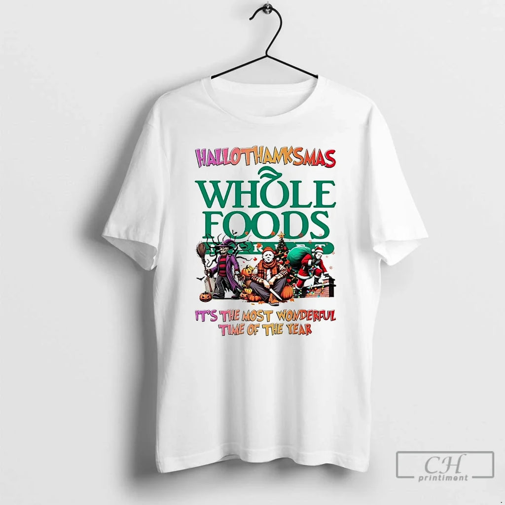 Premium Horror Movies Whole Foods Hallothanksmas Its - Adult & Kids T-Shirts, Sweatshirts & Hoodies apparel design preview 1