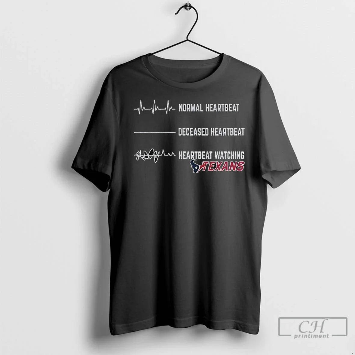 Premium Houston Texans Football Normal Heartbeat - Adult & Kids T-Shirts, Sweatshirts & Hoodies apparel design preview 1