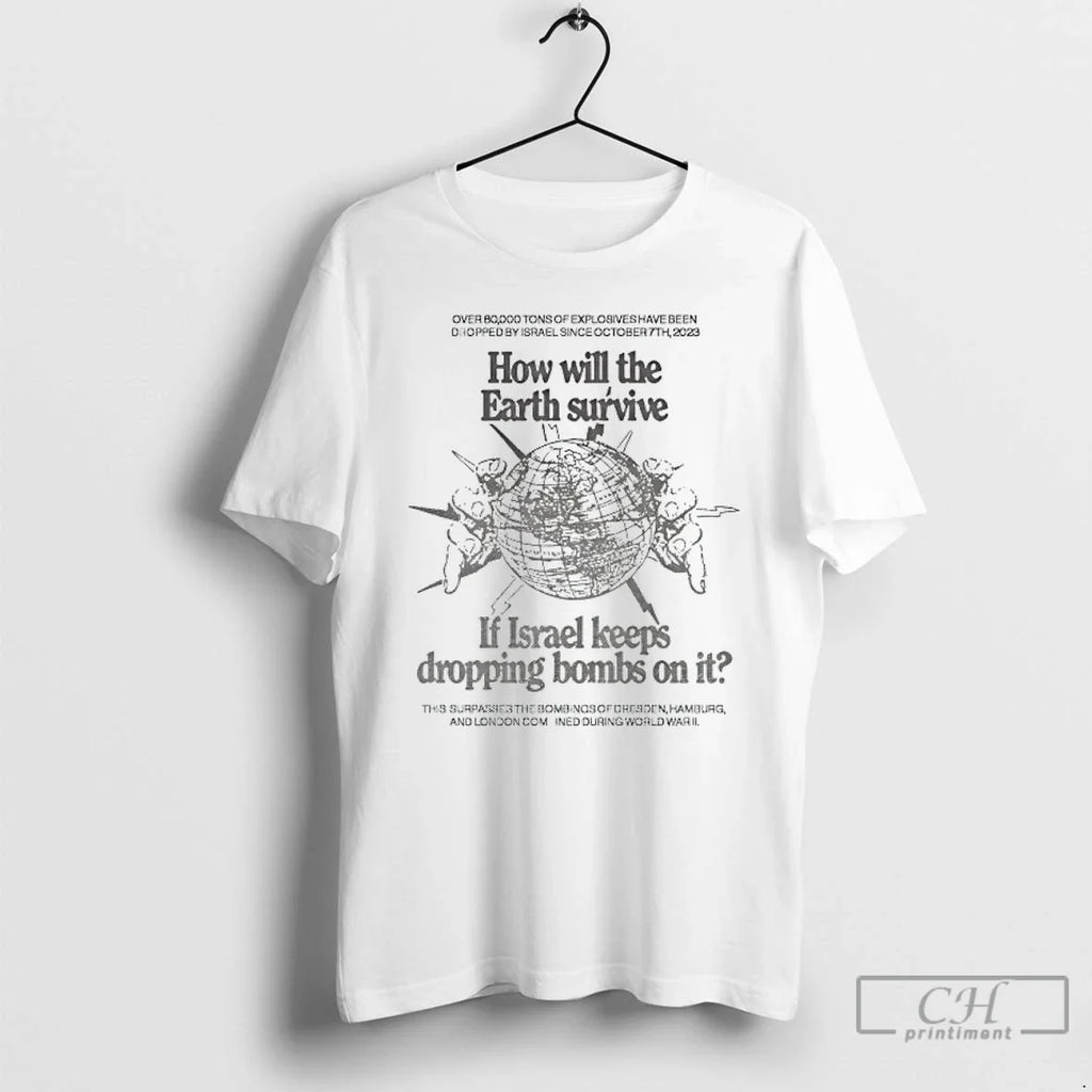 Premium How Will The Earth Survive If Israel Keeps - Adult & Kids T-Shirts, Sweatshirts & Hoodies apparel design preview 1