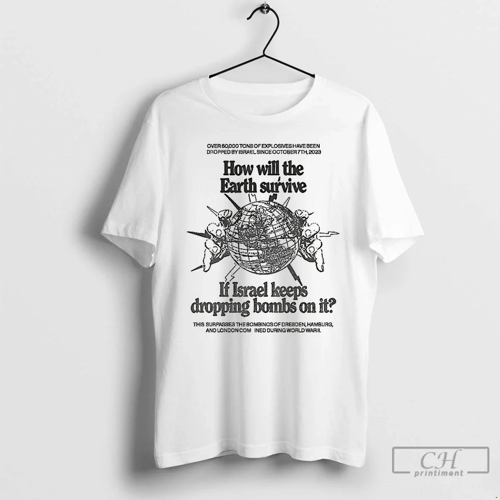 Premium How Will The Earth Survive If Israel Keeps - Adult & Kids T-Shirts, Sweatshirts & Hoodies apparel design preview 1