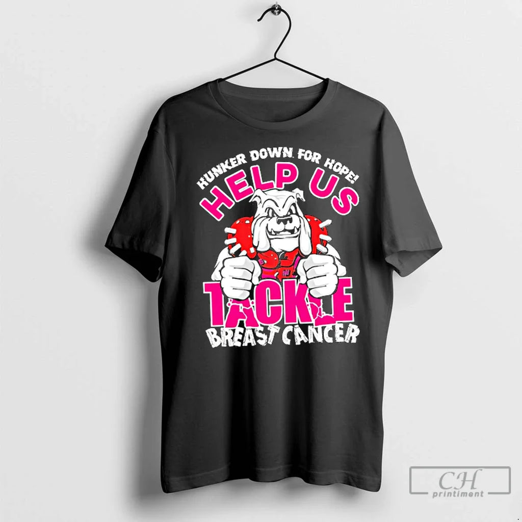 Premium Hunker Down For Hope Help Us Tackle Breast - Adult & Kids T-Shirts, Sweatshirts & Hoodies apparel design preview 1
