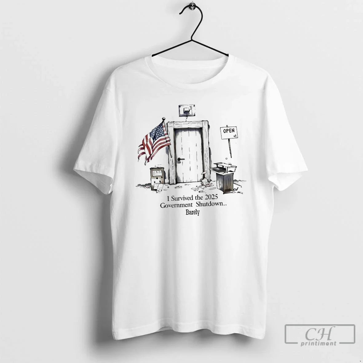 Premium I Survivor The 2025 Government Shutdown - Adult & Kids T-Shirts, Sweatshirts & Hoodies apparel design preview 1