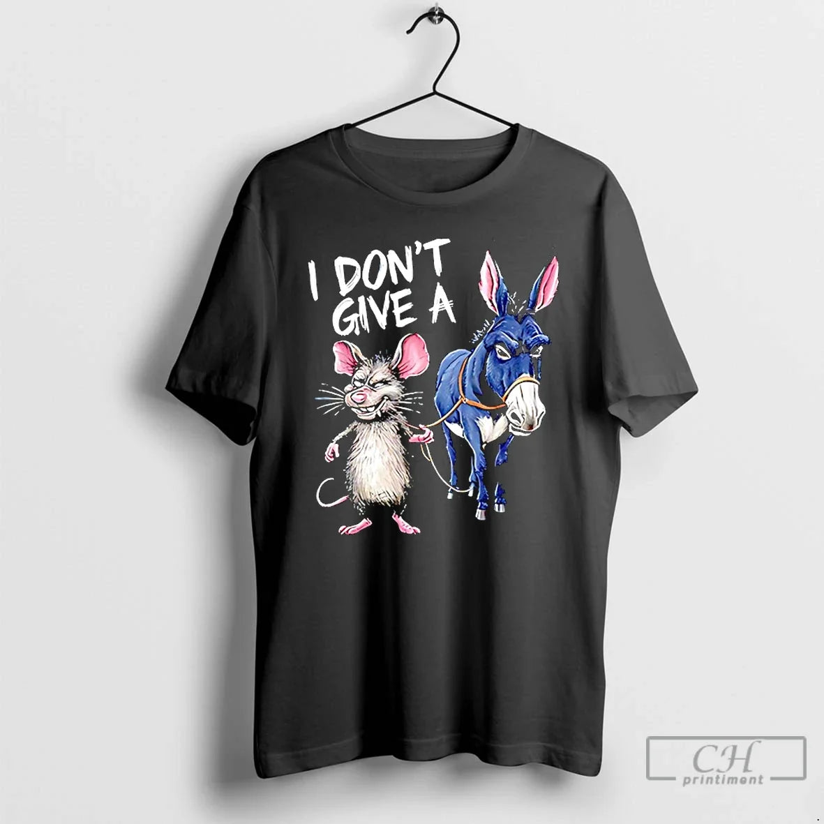 Premium I Dont Give A Rats Ass Mouse And Donkey - Adult & Kids T-Shirts, Sweatshirts & Hoodies apparel design preview 1
