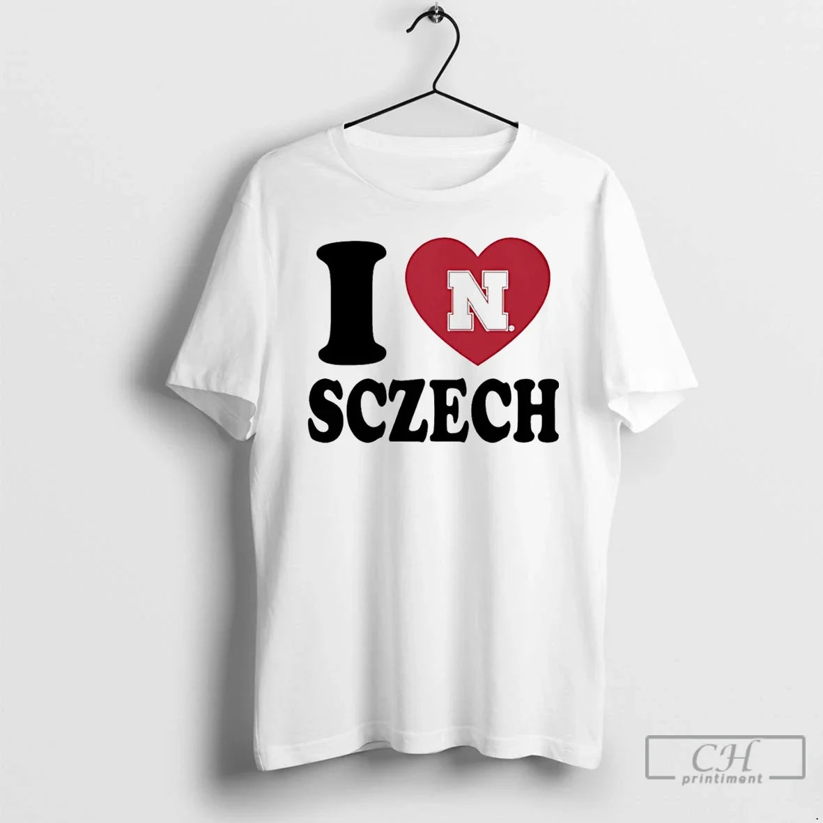 Premium I Love Allie Sczech Nebraska Volleyball Heart - Adult & Kids T-Shirts, Sweatshirts & Hoodies apparel design preview 1
