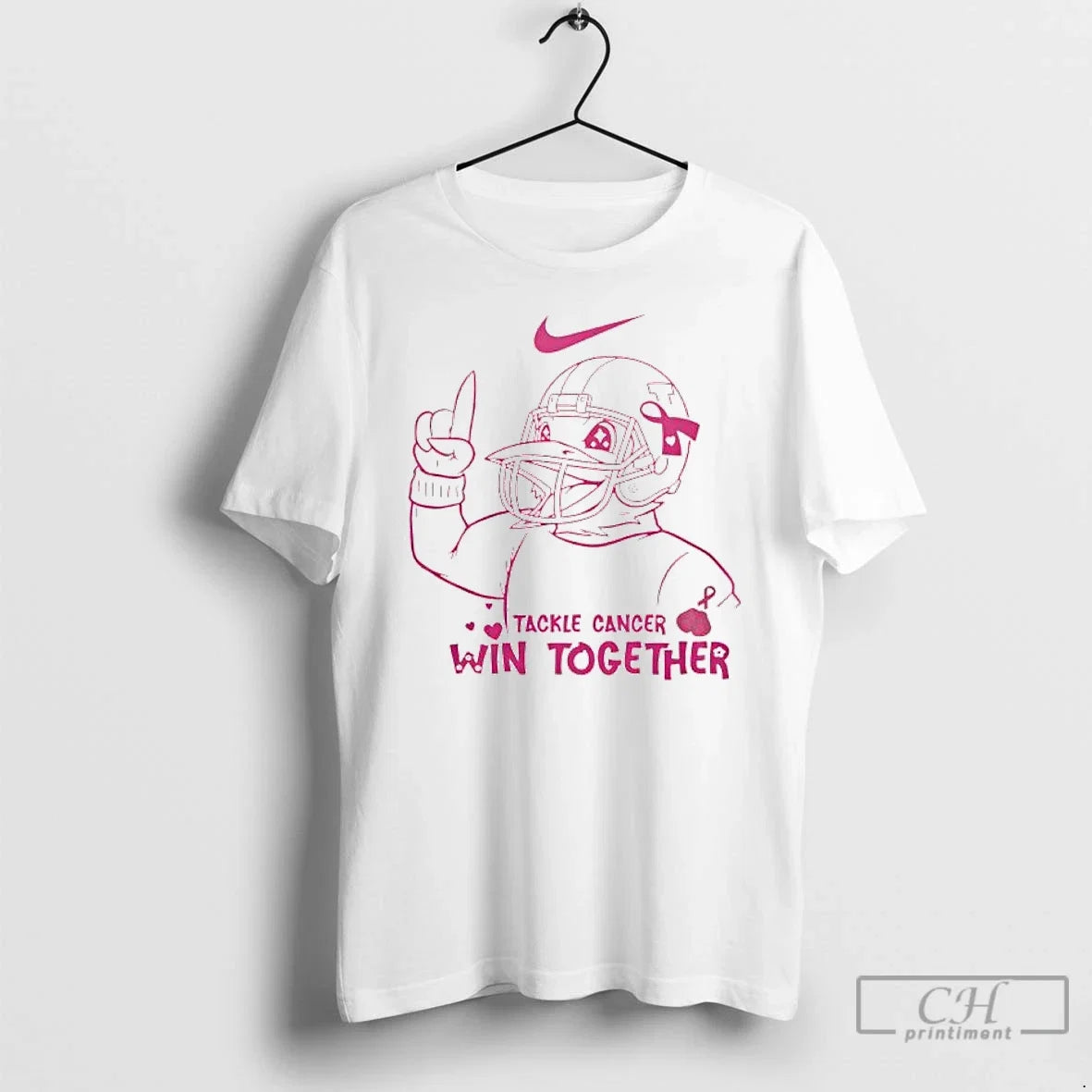 Premium Illinois Fighting Illini Tackle Cancer Win - Adult & Kids T-Shirts, Sweatshirts & Hoodies apparel design preview 1