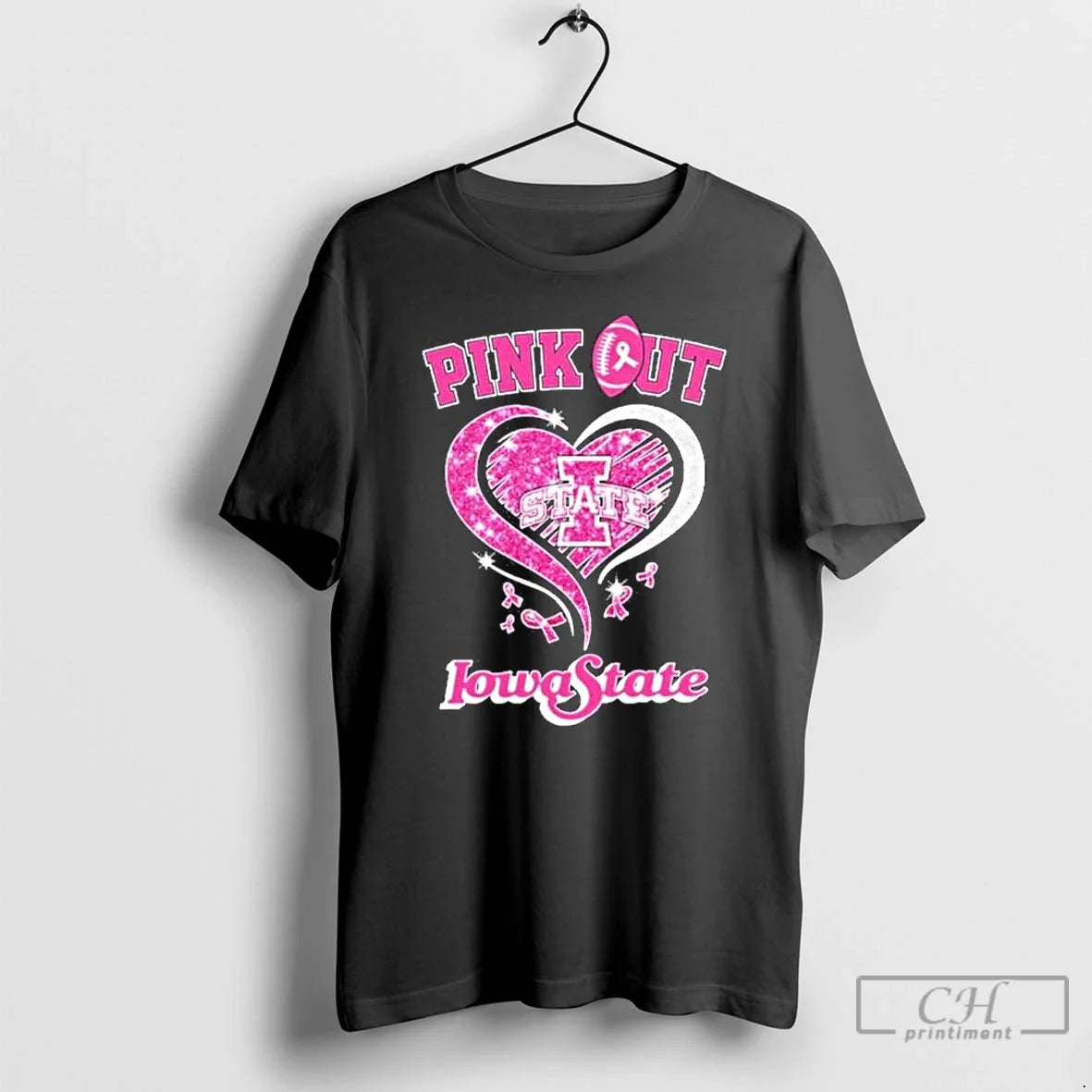 Premium Iowa State Cyclones Pink Out Breast Cancer - Adult & Kids T-Shirts, Sweatshirts & Hoodies apparel design preview 1