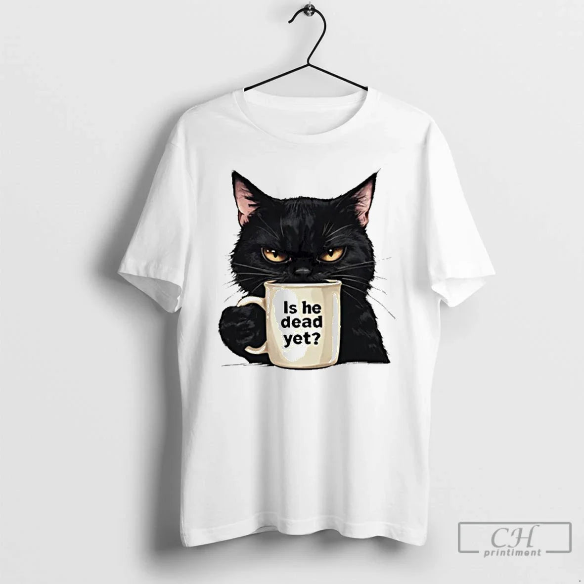 Premium Is He Dead Yet Black Cat - Adult & Kids T-Shirts, Sweatshirts & Hoodies apparel design preview 1