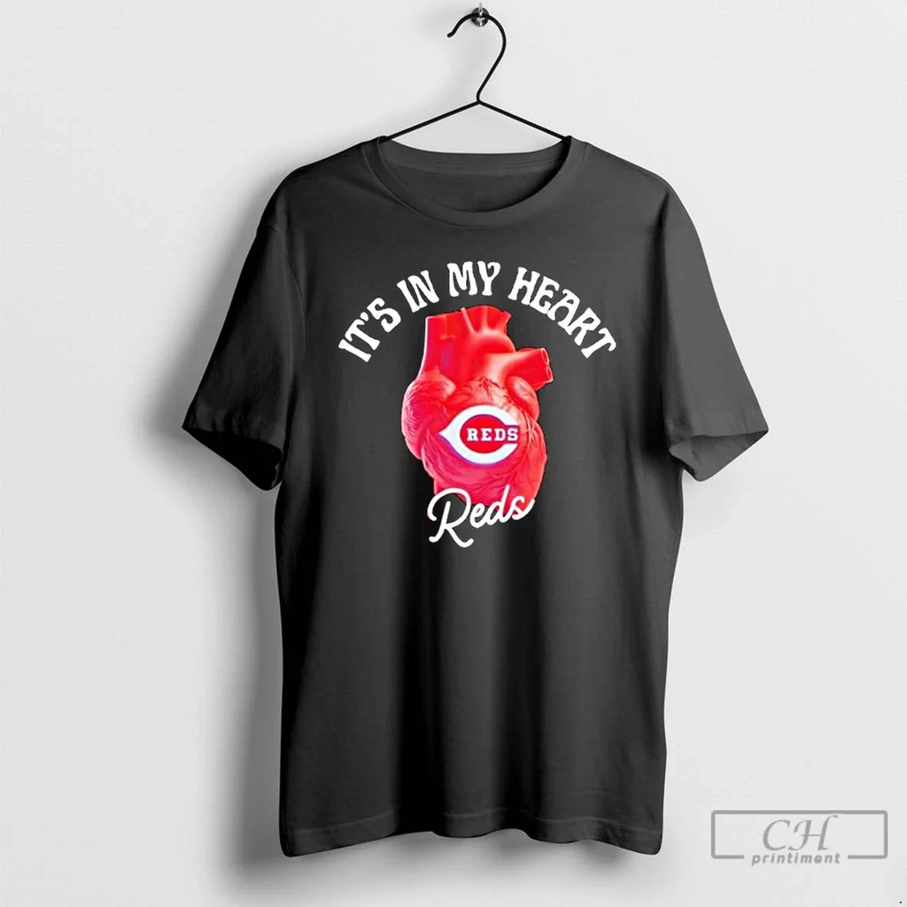 Premium Its In My Heart Cincinnati Reds - Adult & Kids T-Shirts, Sweatshirts & Hoodies apparel design preview 1