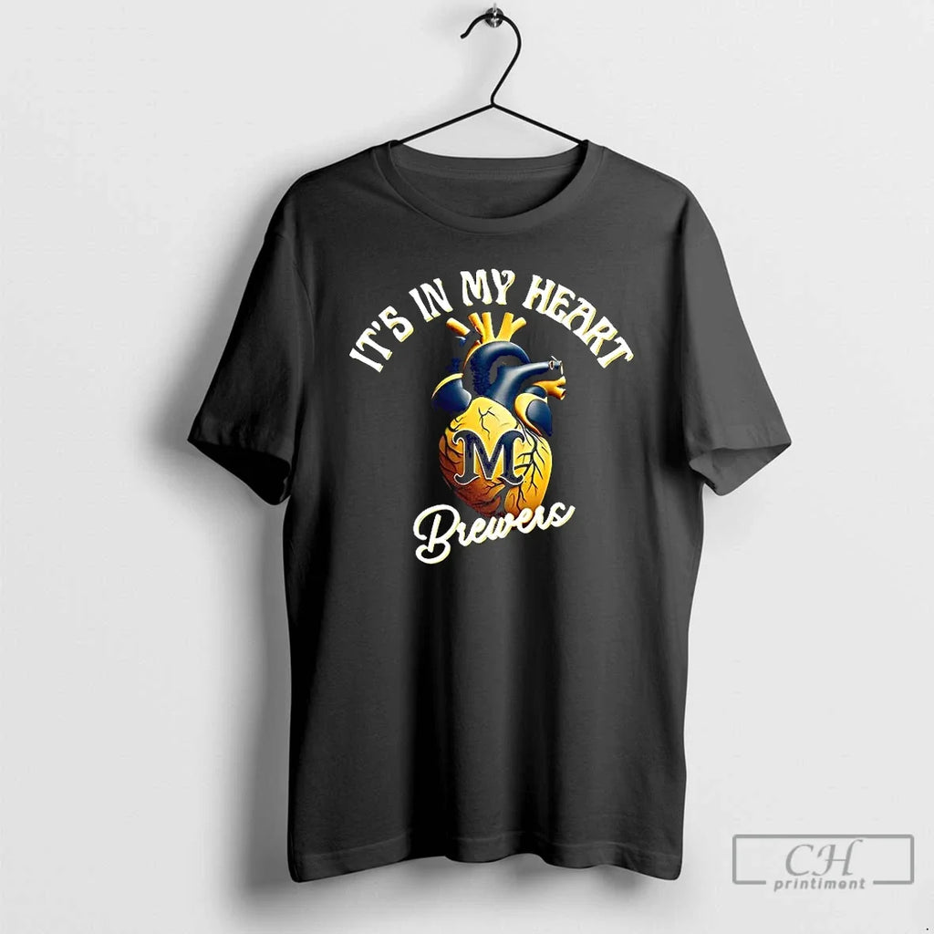Premium Its In My Heart Milwaukee Brewers Baseball - Adult & Kids T-Shirts, Sweatshirts & Hoodies apparel design preview 1