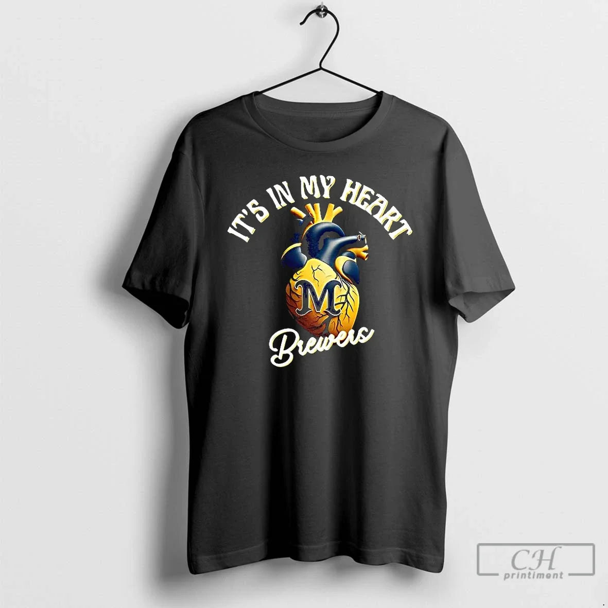 Premium Its In My Heart Milwaukee Brewers Baseball - Adult & Kids T-Shirts, Sweatshirts & Hoodies apparel design preview 1